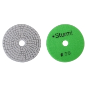 Алмазный гибкий шлифовальный круг, 100 мм, P30, мокрое шлиф., 1 шт. Sturm! 9012-W100-30